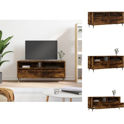 TV-Möbel - Living TV-Schrank Räuchereiche 100x34,5x44,5 cm Holzwerkstoff (1/5)