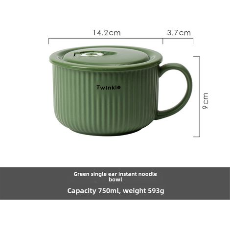 Bol Nouilles Céramique Shangen – Couvercle – Vert – Dortoir/Cantine – Format Individuel (1/5)