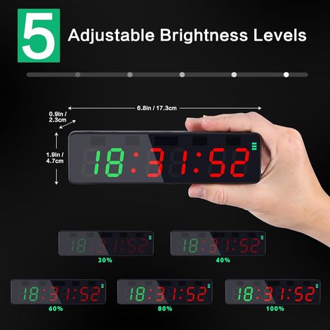 Timer fitness, cronometro digitale a LED portatile con magnete potente, 5 livelli di regolazione della luminosità, perfetto per casa/garage/boxe e altri luoghi dedicati al fitness. (1/3)