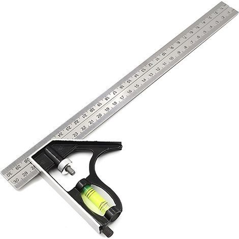 300mm Stainless Steel Combination Square Combination Square with Level and Marking Tool Adjustable Metal Carpenter Measuring Marking and Drawing