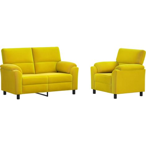 Sofa-Set 2 pcs Gelb Samt vidaXL (1/5)