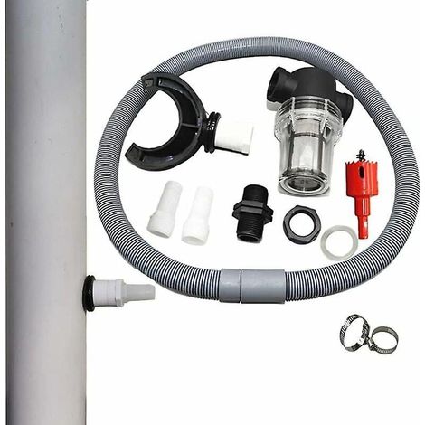 Récupérateur d'eau de pluie 11 pièces, descente gouttière 110 mm, avec tube de raccordement et filtre, kit complet pour jardin (1/3)