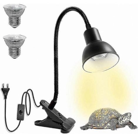 Support pour lampe UVA/UVB pour reptiles, rotation à 360°, pour tortues, lézards, serpents et terrariums.-AquaForge (1/5)
