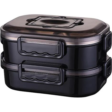 Boîte à lunch isotherme en acier inoxydable (double paroi), boîte bento portable compartimentée, contenant alimentaire écologique