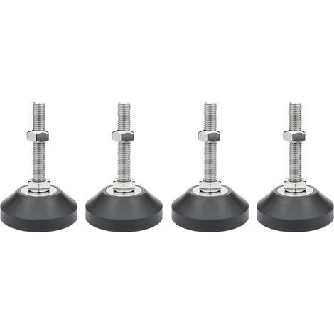Pieds de nivellement pour meubles, 4 pcs M6 Pieds de réglage de la hauteur pour tables, chaises, canapés, établis, commodes, bancs, armoires(D40M6L100) (1/5)