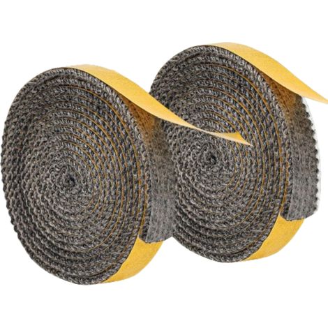 Joint Insert Cheminée, Joints Tressé Auto-adhésive pour Poêle, Cheminée, Tube Poele, Porte de Four, Joints D'étanchéité Résistante à la Chaleur (3mm x 10mm x 2m) (1/5)