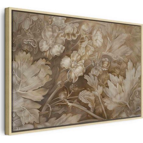Quadro decorativo artgeist ornamenti floreali marrone 60x40 cm