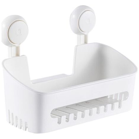 Panier de douche Étagère à épices Organisateur de salle de bain Panier de rangement DIY Sans perceuse Aspirateur amovible Ventouse Étagère murale pour shampoing et articles de toilette Cuisine Salle d