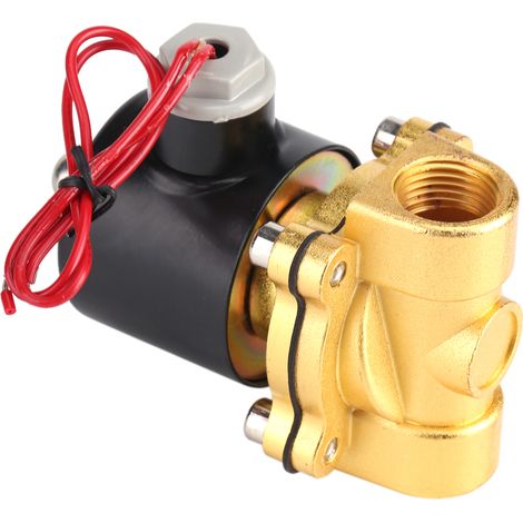 Électrovanne normalement fermée 220V DN15 1/2", corps en laiton, compatible eau, huile, air et gaz, alimentation électrique 50Hz, usage industriel et domestique (1/5)