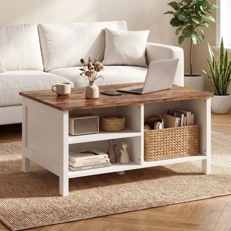 Coffre de rangement en bois avec couvercle, 80 x 60 x 40 cm, marron rustique (1/5)