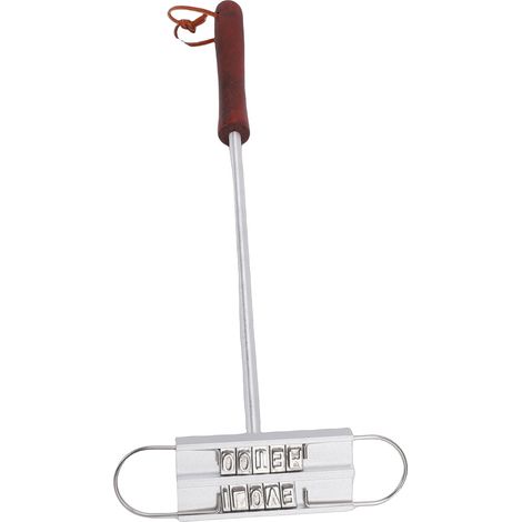 Fer à marquer pour barbecue en acier inoxydable avec lettres interchangeables pour griller hamburgers et steaks (1/5)