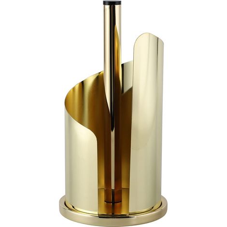Porte-Rouleau de Cuisine, Porte-Rouleau d'essuie-Tout, Porte-Rouleau de Papier en Acier Inoxydable, Facile à déchirer, Convivial, Debout, Robuste, Or, 15,5 x 33 cm (1/5)