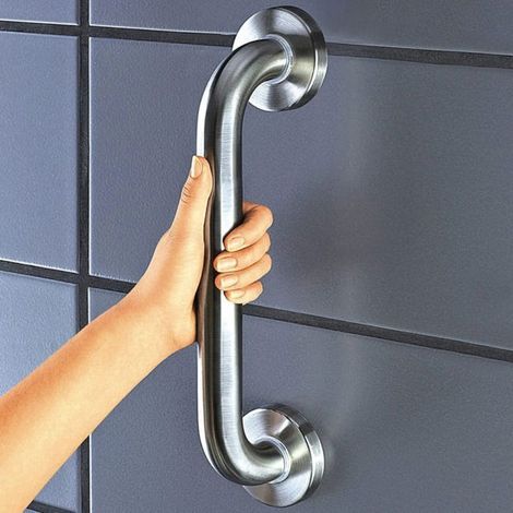 Barre d appui de sécurité 30 cm Inox brossé (1/5)