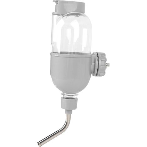 Bouteille d'eau suspendue en plastique pour chien, grande capacité, conception à Double perle, distributeur de cage pour chiot, chat, lapin, gris (1/5)