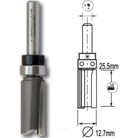 Leman – Fraise pour défonceuse droite 12.7 mm – Longueur 65 mm – Pour bois dur – Coupe nette sans éclat – Lot de 2 mèches (1/5)
