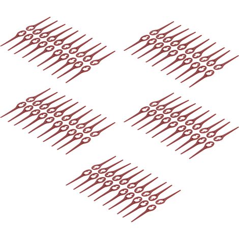 Lot de 100 lames tondeuse à gazon rouge vin, couteaux de coupe 90mm, accessoires de débroussailleuse (1/5)