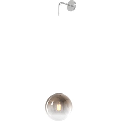 Applique Moderna Big Eclipse Metallo Cromo Vetro Bronzo 1 Luce E27