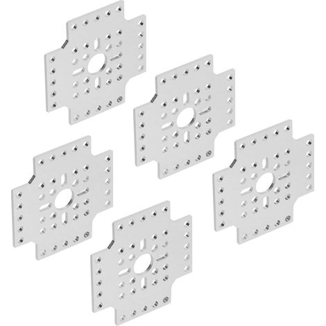Lot de 5 supports perforés en alliage d'aluminium, plaques de grille pour robots et équipements d'ingénierie, permettant la création d'angles de connexion. (1/5)