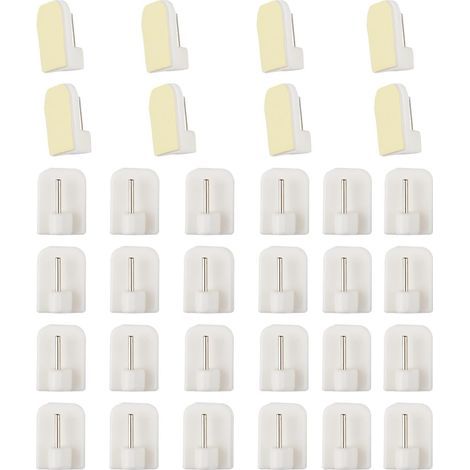 Set of 30 curtain hooks, no-drill curtain hooks, self-adhesive curtain rod, suitable for curtain rods (1/5)