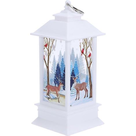 Lanterne de Noël à piles, lampe LED décorative de table (élan)