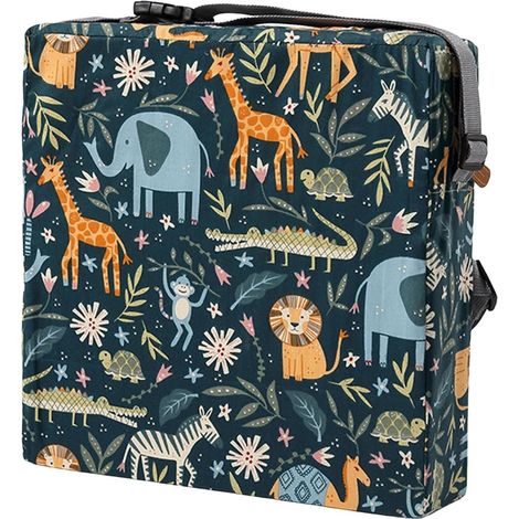 Kindersitzerhöhung – 1 Stück – Polyester – mit Sicherheitsgurt – Esszimmerstuhl – Dinosaurier-Muster (1/5)