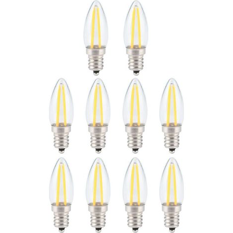 10pcs E12 1.5W AC230V Mini ampoules LED à filament long pour l'éclairage de paysage de voiture à la maison (1/5)