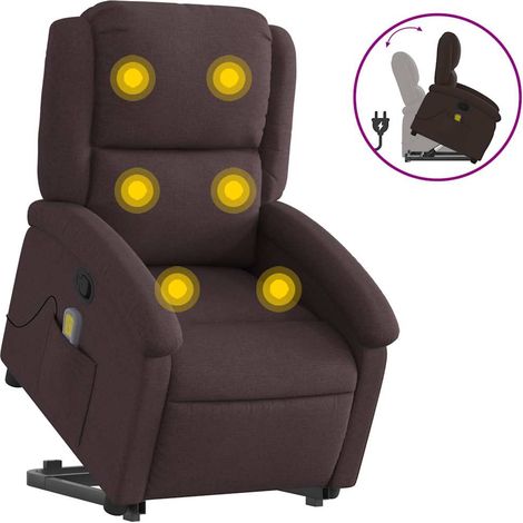 Maison Exclusive - Massagesessel mit Aufstehhilfe Dunkelbraun Sto (1/5)
