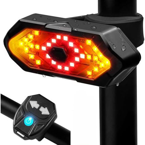 Éclairage vélo - Feu arrière avec clignotants - Sans fil et rechargeable par USB - Avec télécommande - Feu arrière LED étanche - Clignotants (1/5)