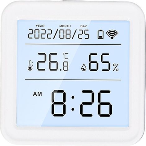 Détecteur de température et d'humidité WiFi, pour écran LCD Tuya, contrôle par application, thermomètre et hygromètre, sous-sol, chambre de bébé (1/5)