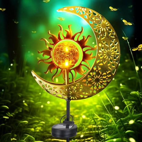Solar lights for moonlight outdoor use, string lights for garden lighting, patio lighting, waterproof path lighting (sun and moon) (1/5)