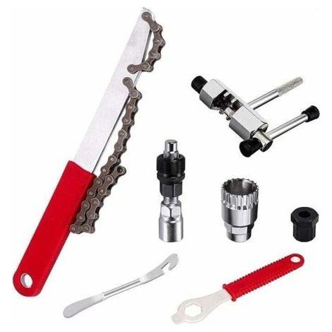 Bike Repair Tool Kit, Bike Chain Tool Kit with Chain Whip, Bike Crank Puller, Bottom Bracket Remover, Bottom Bracket Remove and 16mm Wrench (1/5)