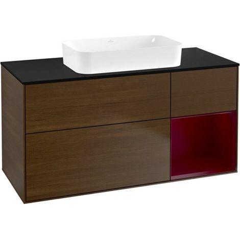 V&B Waschtischunterschrank Finion 120x60 cm, Reg re Peony, Walnut veneer (1/2)