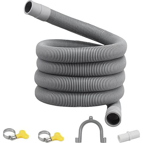 Kit d'extension de tuyau de vidange universel pour machine à laver, 2 m, comprenant support, raccord et colliers de serrage.-AquaForge (1/5)