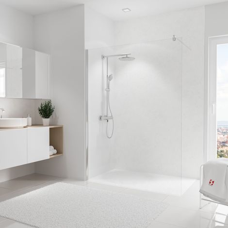 Schulte – Panneau mural de douche marbre 150 x 255 cm – Composite aluminium étanche – Installation facile sur ancienne faïence – Épaisseur 3 mm