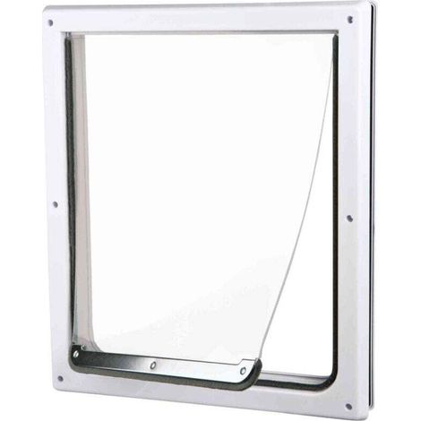 RHG Chatière pour chiens, 2 positions, avec tunnel M-XL: 36 × 46 cm, blanc