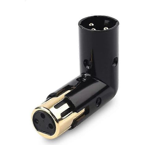 Un adaptateur XLR à angle droit à 3 broches, adaptateur XLR à angle droit mâle-femelle réglable, adaptateur XLR à 90 degrés. (1/5)