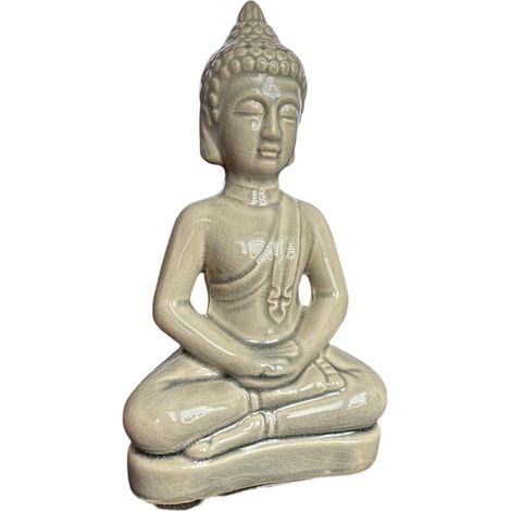 Figura de Buda de cerámica WESTWING 6,5 x 11,5 x 20 cm (1/2)