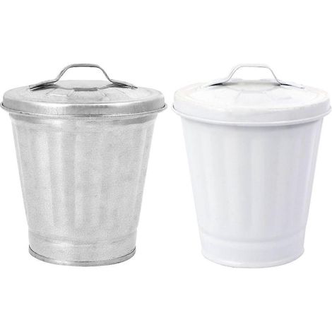 Lot de 2 mini poubelles, porte-poubelle, pot de fleurs (1/4)