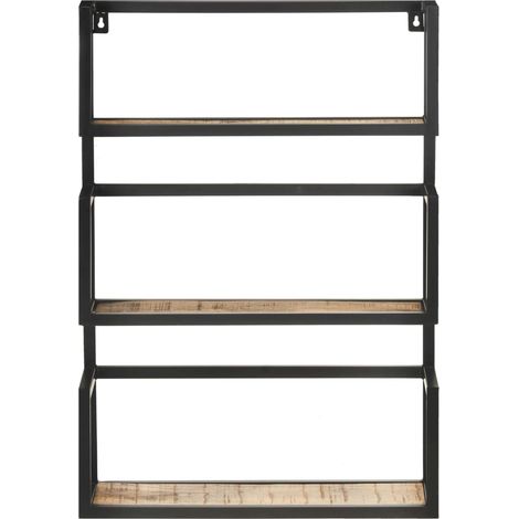 Maison Exclusive - Wandregal 60x20x85 cm Raues Mangoholz (1/5)