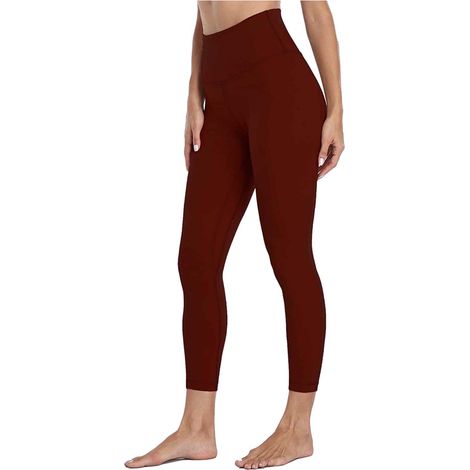 Gerade geschnittene Damenhosen, hochgeschnittene, figurbetonte Yogahosen, schlichte hautfarbene Yogahosen (1/5)