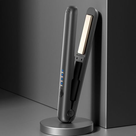 Fer à lisser et à boucler - - Mini portable - Rechargeable USB - Noir - Double fonction (1/5)