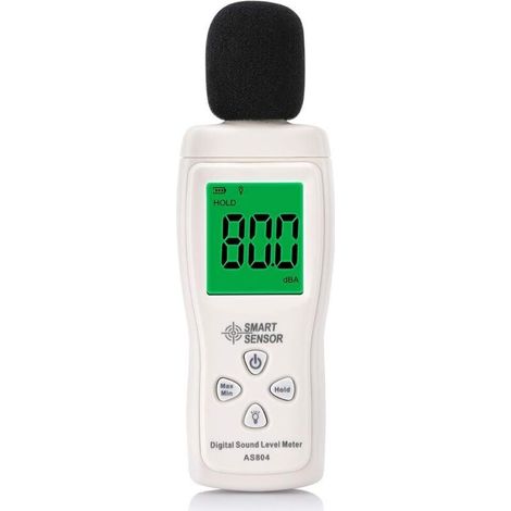 Sonomètre numérique Testeur de décibels numérique Compteur de décibels professionnel 30-130dBA Min/Max Données Batterie faible Écran LCD rétro-éclairé Mise hors tension automatique pour l'usine de bur (1/4)
