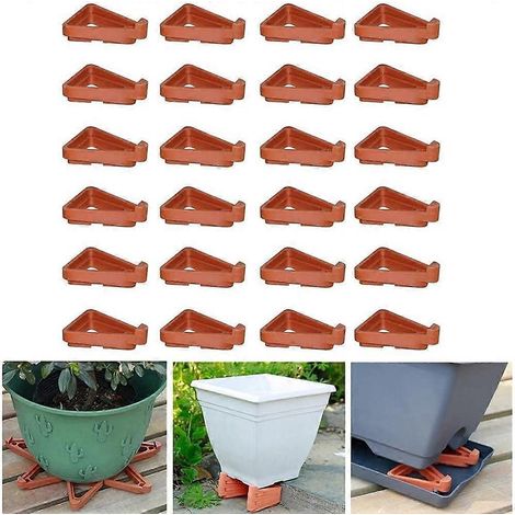 Set mit 24 dreieckigen Füßen für Blumentöpfe, für den Innen- und Außenbereich.