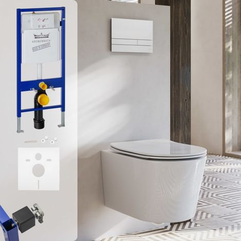 Kronenbach Tube Wand-WC spülrandlos Komplettset slim (1/5)