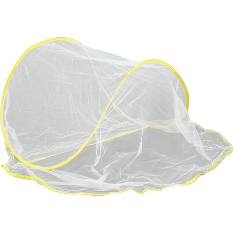 Moustiquaire de tête portable pour randonnée, voyage et jardin, couleur jaune vif (1/5)