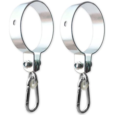 Set di 2 ganci per altalena con moschettone - Collare per altalena in metallo diametro 100 mm per appendere altalene Parco giochi per bambini - Collare per altalena (1/5)