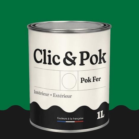 Peinture Fer Antirouille – Métal Extérieur Intérieur, Satinée, Protection Rouille - 1L - RAL 6029 - Vert menthe