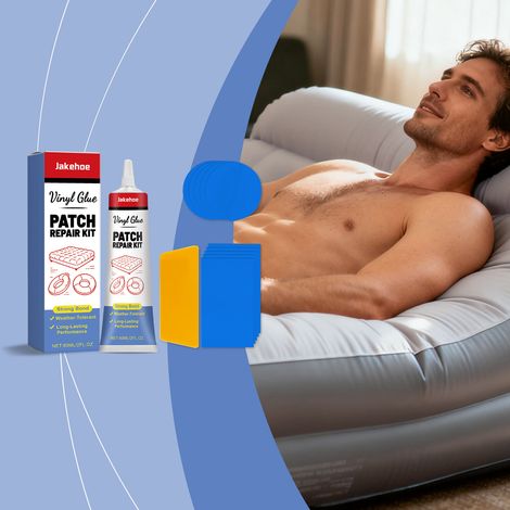 Inflatable Mattress Repair Kit - Camping Sleeping Mat/Air Bed Gap Repair and Adhesion Convenient Kit - 60ml + Scraper 1 + Round Patches 5 + Rectangular Patches 5 (1/5)