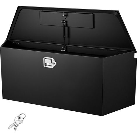 Boîte à Outils pour Remorque 124,5x35,3x47 cm, Coffre de Timon ou Flèche de Remorque en Acier, pour Rangement Pick-up Caravane Véhicule Tout-terrain, Caisse à Outils avec Serrure et Clés (1/5)