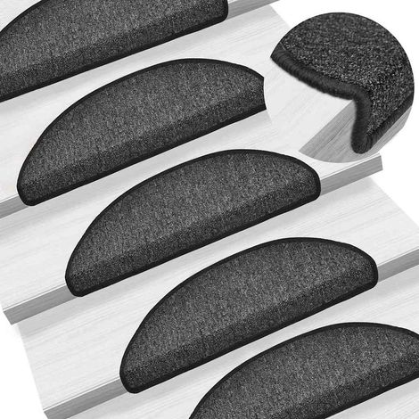 Marches d'escalier, 10 pièces, 56 x 17 x 3 cm, anthracite, semi-circulaires